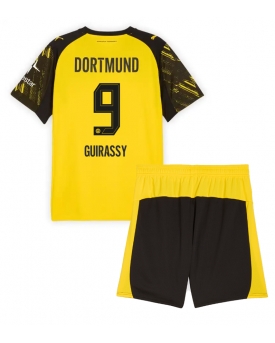 Billige Fotballdrakt Borussia Dortmund Serhou Guirassy #9 Replika Hjemmedraktsett Barn 2025-26 Kortermet (med bukser)